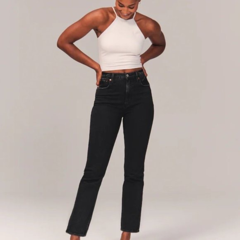 Curve Love Straight Leg Jeans Black 31